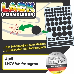 Audi Lack LH7V Wolframgrau Lack ausbessern Spot-Repair. Kleinere Audi Lack LH7V Beschädigungen ohne Lackstift ausbessern. Kennzeichenlöcher überkleben.