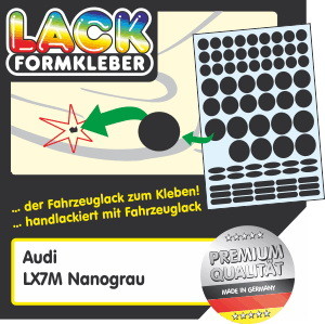 Audi Lack LX7M Nanograu Metallic Spot-Repair. Kleinere Audi Lack Beschädigungen ohne Lackstift ausbessern.