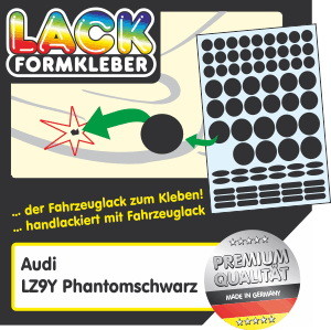 Audi Lack LZ9Y Phantomschwarz Metallic Spot-Repair. Kleinere Audi Lack Beschädigungen ohne Lackstift ausbessern.