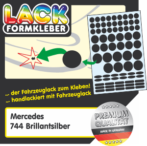 Mercedes Lack 744 Brillantsilber Metallic Spot-Repair. Kleinere Mercedes Lack Beschädigungen ohne Lackstift ausbessern.