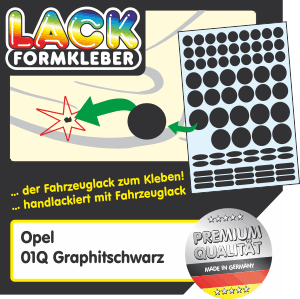 Opel Lack 01Q Graphitschwarz Spot-Repair. Kleinere Opel Lack Beschädigungen ohne Lackstift ausbessern.