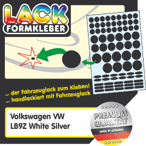 VW Lack LB9Z White Silver Lack ausbessern Spot-Repair. Kleinere VW White Silver Lackschäden ohne Lackstift mit Lackformkleber ausbessern.
