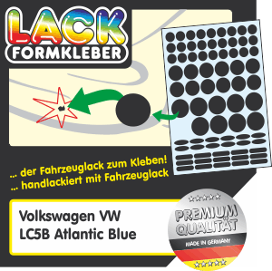 VW Lack LC5B Atlantic Blue Lack ausbessern Spot-Repair. Kleinere VW Atlantic Blue Lackschäden mit Lackformkleber statt Lackstift ausbessern.