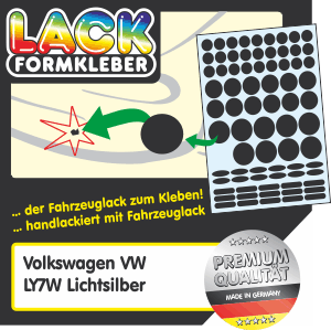 VW Lack LY7W Lichtsilber Metallic Spot-Repair. Kleinere VW Lack Beschädigungen ohne Lackstift ausbessern.