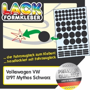VW Lack LY9T Mythos Schwarz Lack ausbessern Spot-Repair. Kleinere VW Lack LY9T Beschädigungen ohne Lackstift ausbessern. Kennzeichenlöcher überkleben.